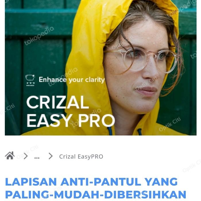 Lensa Kacamata Blueray Crizal Essilor Easy Pro 1.56 Blue Uv Capture Original