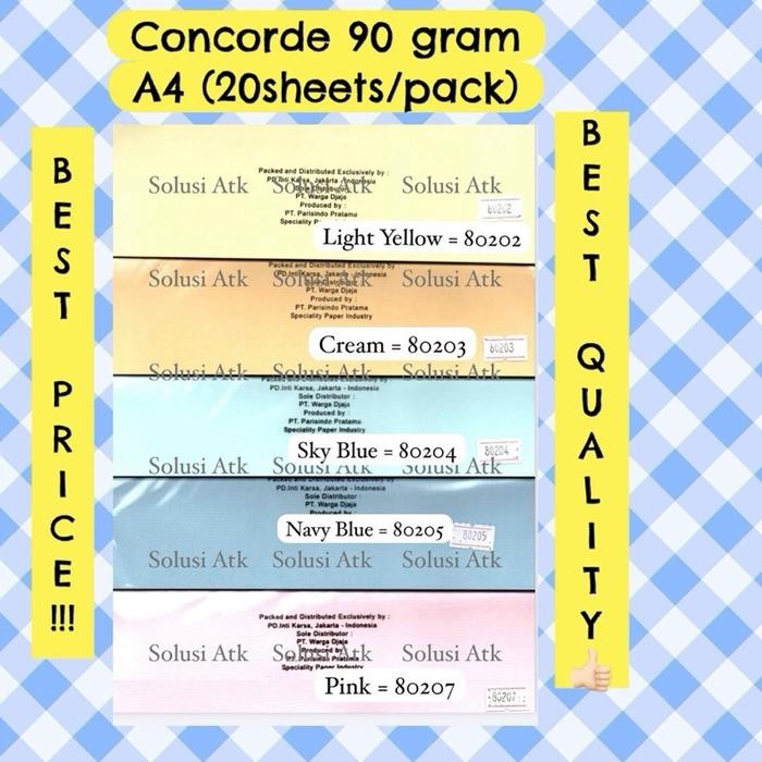 

Kertas Concorde 90 Gram Dengan Banyak Warna