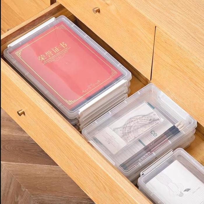 

DOCUMENT BOX KEEPER A4 2 TINGKAT PENYIMPANAN DOKUMEN FILE CLEAR HOLDER DISPLAY BOOK - A4 TRANSPARANT