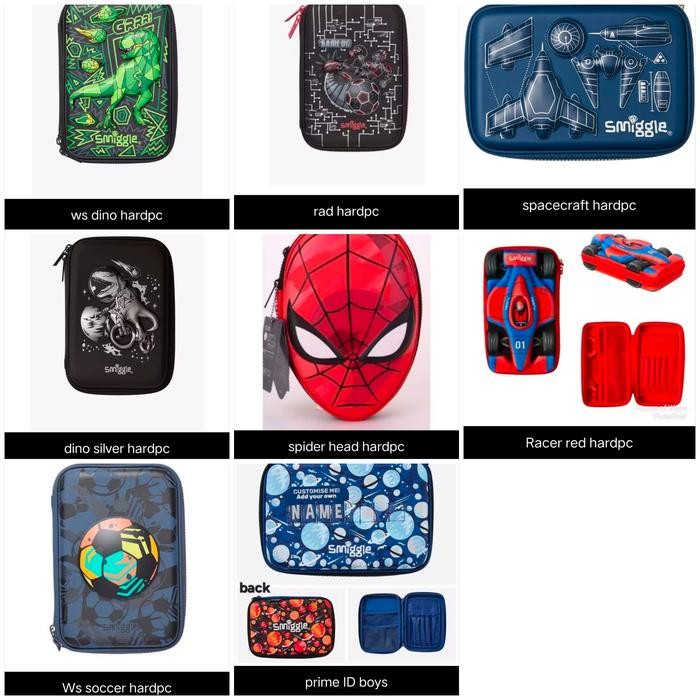 

SMIGGLE HARD TOP PENCIL CASE SPIDERMAN, DINO, WSFOOTBALL/ KOTAK PENSIL
