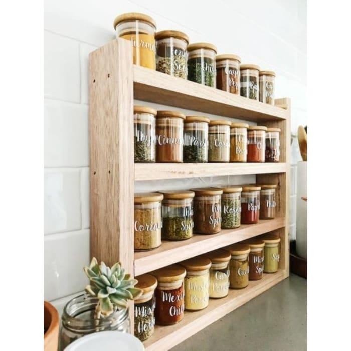 RAK KAYU SERBAGUNA TEMPAT BUMBU SUSUN BOTOL RAK TOPLES MINI RAK KAYU