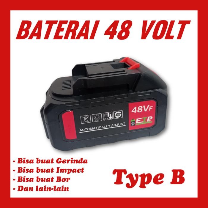 Baterai Original 48 Volt Bisa Untuk Gerinda Bor Impact Dll - Batrai & Cas 48