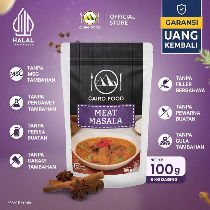 

ORIGINAL Bumbu Meat Masala Sehat Tanpa MSG, 100% Rempah MurniCoFood - 100 gram READY STOCK
