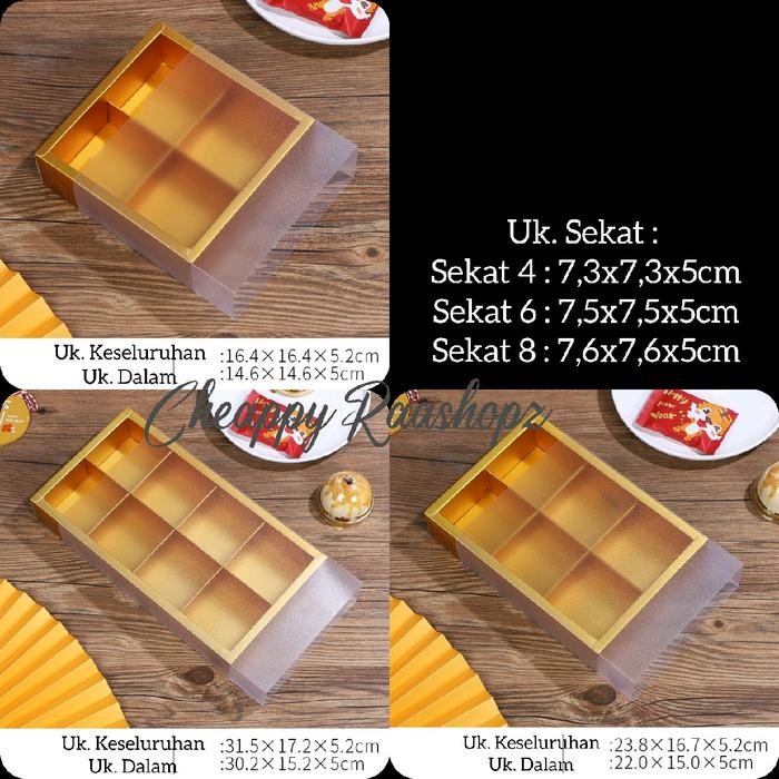 Pilihan- 5Pcs Box Mooncake Gold Box Mooncake Sekat 4 6 8 Box Mooncake Sekat 6 Box Mooncake