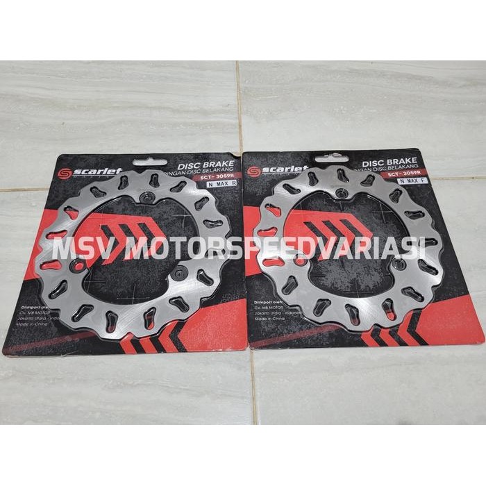 Limited Piringan Cakram Disk Disc Brake Scarlet Set Depan Belakang Nmax N Max Terlariss 