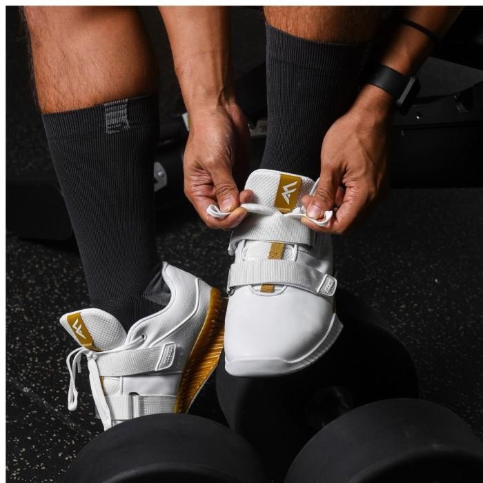 FOCUSED SQUAT SHOES PRx900 WHITEGOLD WEIGHTLIFTING SHOES CROSSFIT SHOES POWERLIFTING SHOES