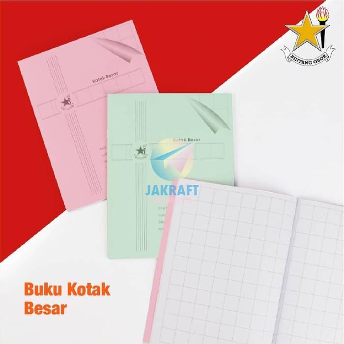

New (1 Pcs) Buku Tulis Kotak Sedang / Besar BINTANG OBOR isi 38 lembar Belajar Menulis Mandarin