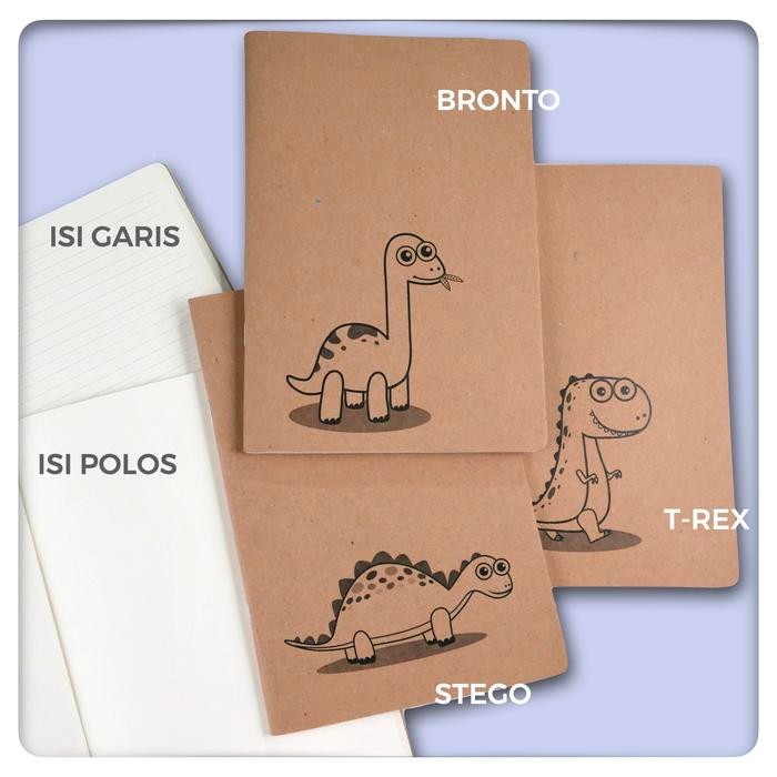 

New buku tulis anak A5 kraft notebook dinosaurus bookpaper