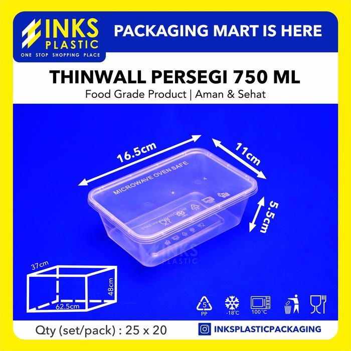 

THINWALL 750ML RECTANGLE / PERSEGI PANJANG 750 ML ( 500 PCS )