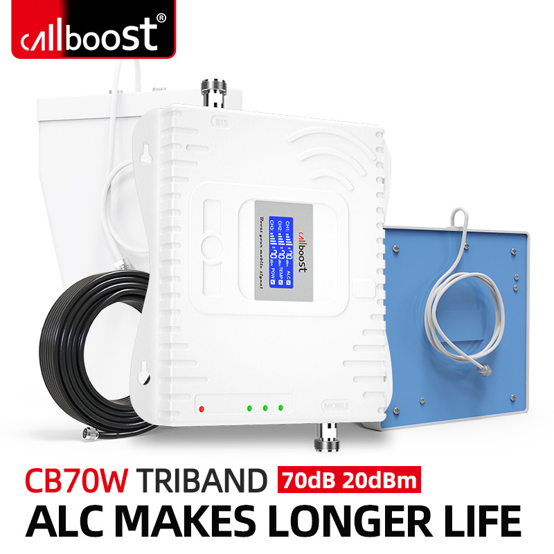 Callboost GSM 2G 3G 4G Triabnd Network Booster Mobile Phone GSM 900 1800 2100 2600 Repeater 4G LTE 8