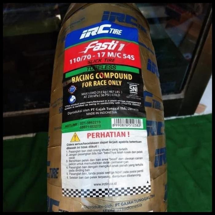 Ban Motor SLICK RACING COMPOUND // IRC FASTI 1 110/70 Ring 17 Tubeless