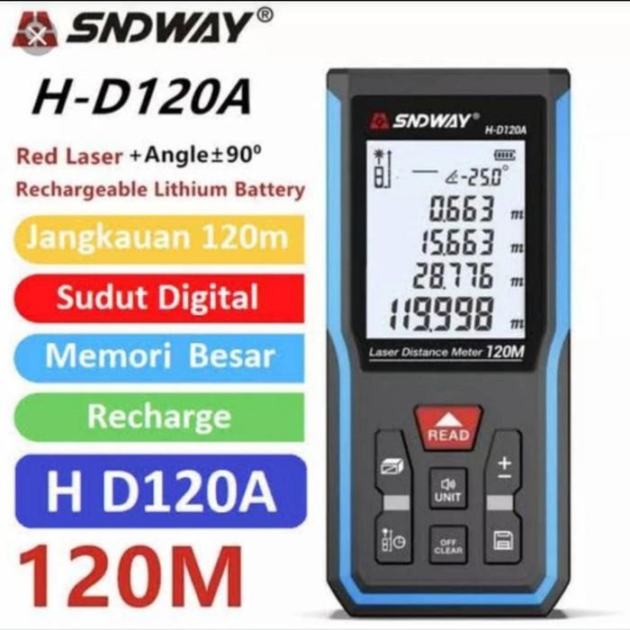 

OJ Meteran Laser Distance 120m 40m Meteran Pengukur Jarak Diastimeter Rangefinder Range Finder