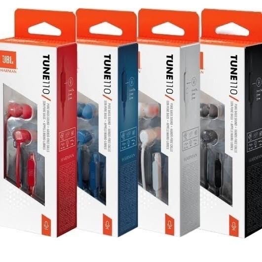 Pilihan- Jbl Tune110 Earphone Handsfree Calls Resmi Ims Tune 110 Pure Bass Biru Headphone Hitam