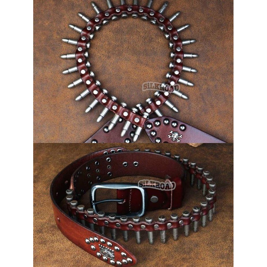 Peluru Bullet Ikat Pinggang Belt Leather Kulit Unik