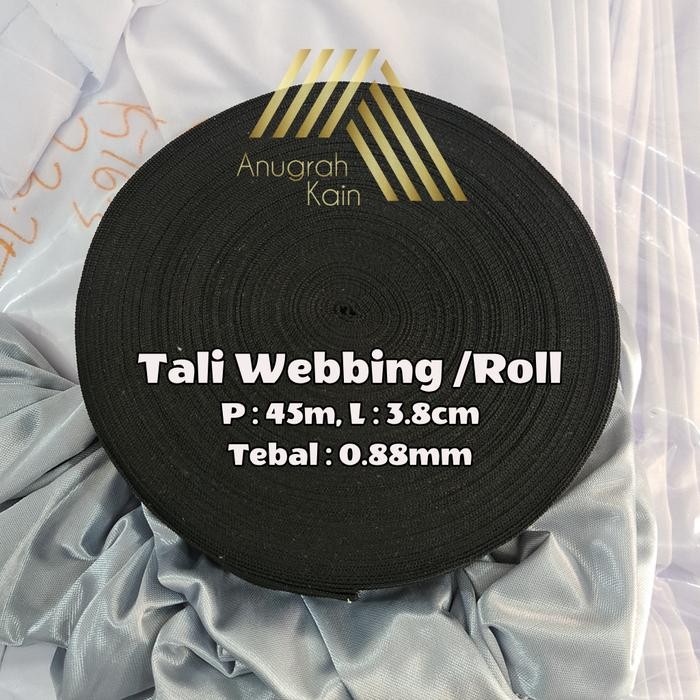 

New Tali Webbing Lebar 3.8cm Panjang 45 Meter Tebal 0.88mm - Per Roll