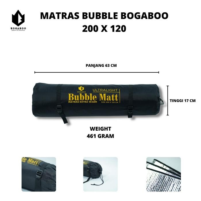 Eiger Sport - Matras Bubble Camping 200 X 120 Cm - Matras Double - Matras Foil Double Side - Matras