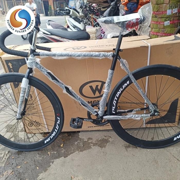 Terlaris Sepeda Fixie 700C Rem Terpedo Stang Balap Frame Lokal Bahan Besi Terlariss 