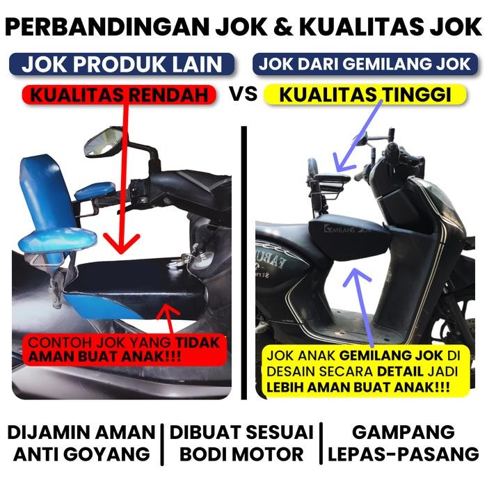 Pilihan- Kursi Jok Boncengan Anak Dudukan Portable Motor Matic Honda Genio - Dilengkapi Besi