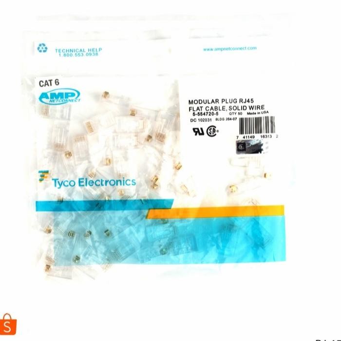 Pilihan- Konektor Rj45 Amp Cat5E / Connector Rj45 Amp Cat 5E