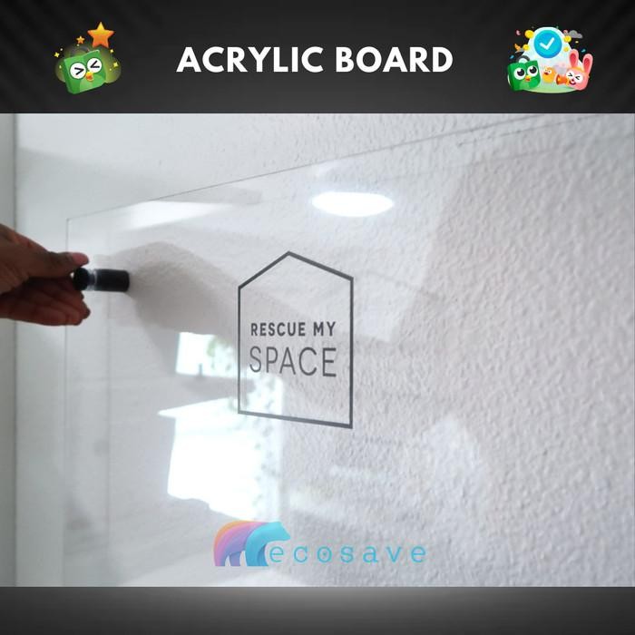 

Papan Iklan Akrilik Bening Papan Tulis Acrylic Board Whiteboard Putih