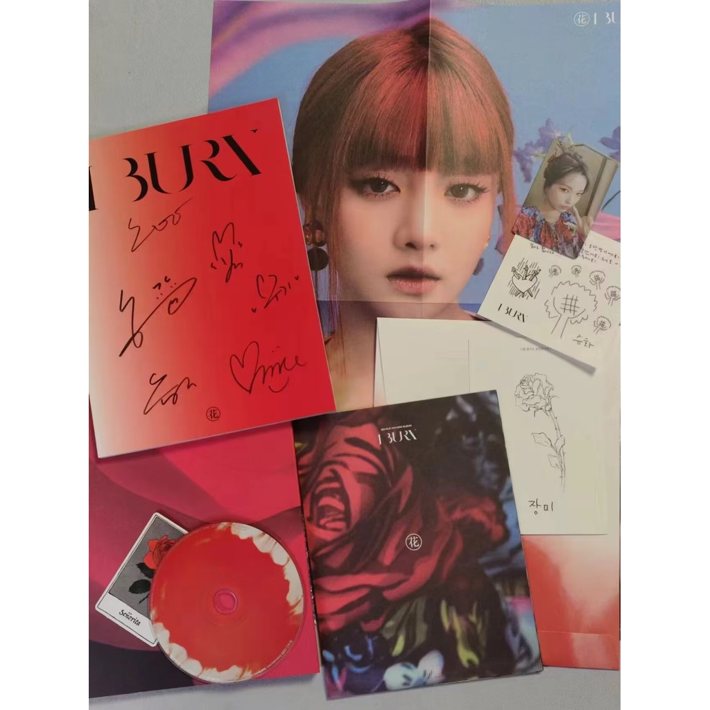 G I-DLE GIDLE Autographed I burn4th Mini Album CD+PHOTOBOOK+Photo card K-POP