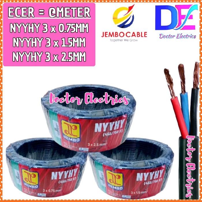 [Ecer] Jembo Kabel Serabut Cable Nyyhy 3X1.5Mm 3X1,5Mm 3 X 1.5Mm 3 X 1,5Mm