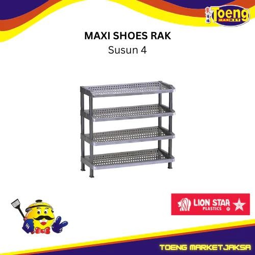 Rak Sepatu Plastik Susun 4 - RAK SEPATU MAXI SUSUN LION STAR