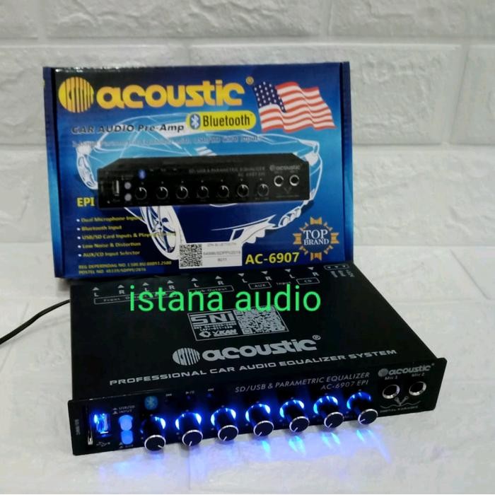 Ready Parametrik Pre Amp Karaoke ACOUSTIC AC-6907 EPI bluetooth MMC Karaoke mic acoustic 6907