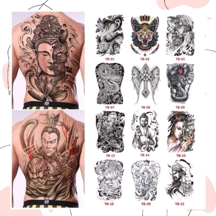 Stiker Temporer Full Punggung Basic FREE STIKER TATO RANDOM