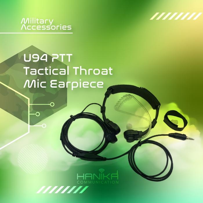 U94 PTT TACTICAL THROAT MIC EARPIECE LEHER HT CINA MILITARY BAOFENG