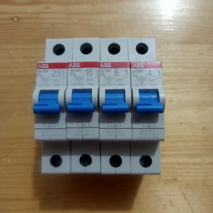 BERKUALITAS MCB ABB ORIGINAL PLN BIRU 4A - 6A - 10A - 16A - 20A - 25A READY