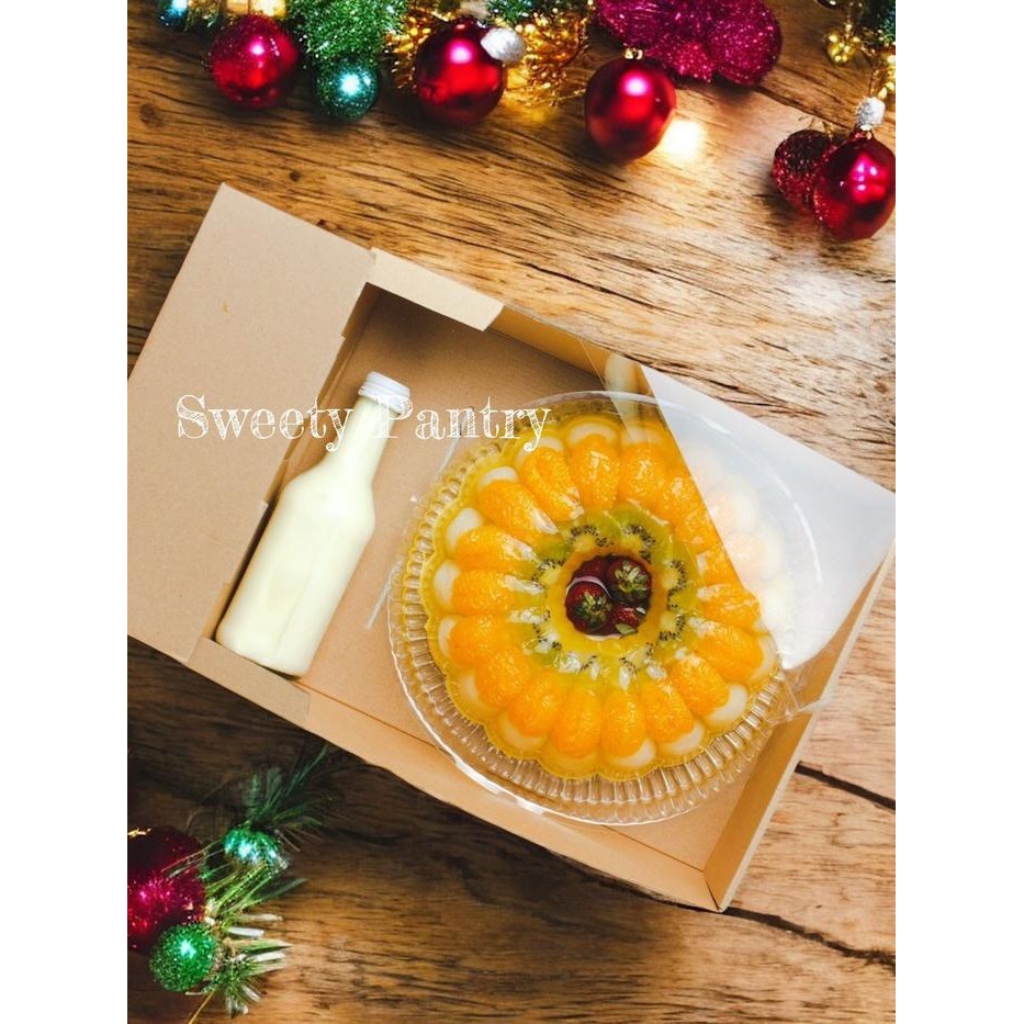 New Dus Box Pudding Packaging Kotak kue Puding Sekat Window mika