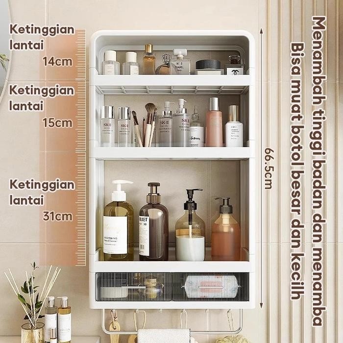 kamar mandi aesthetic storage kamar mandi lemari plastik kamar mandi rak mandi tempel tertutup rak