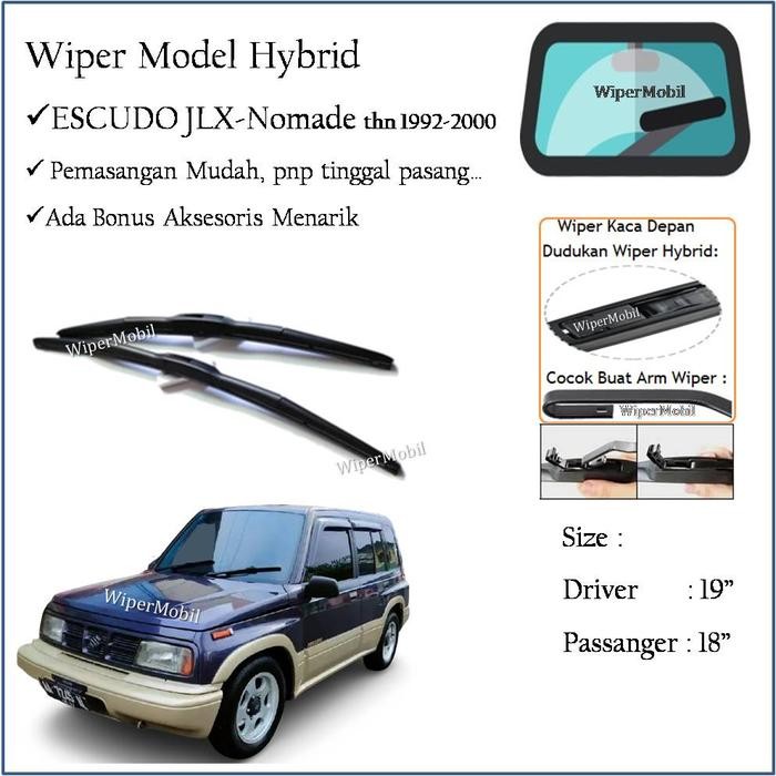 Wiper Kekinian Kaca Mobil Suzuki Escudo Jlx Nomade 1992 1993 1994 1995