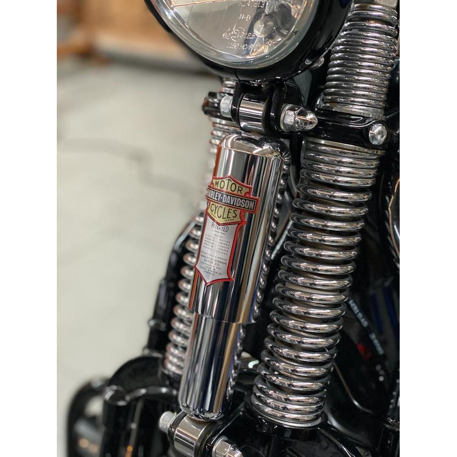 HD Patented Curved Metal Emblem Decal FXSTS Springer Shock#66030-88