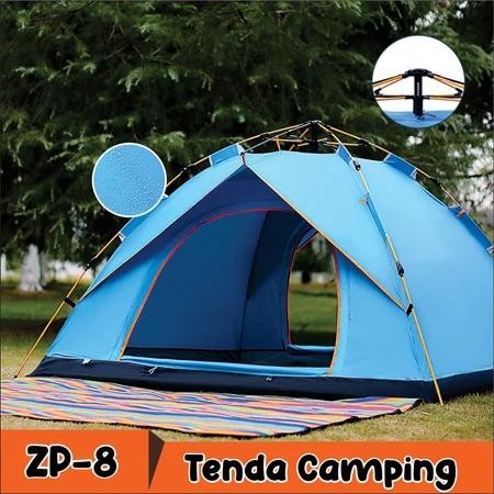 Tenda Camping ZP-8 Kapasitas 4 Orang Tenda Otomatis Outdoor & Indoor Tenda Gunung Portable - LARIS