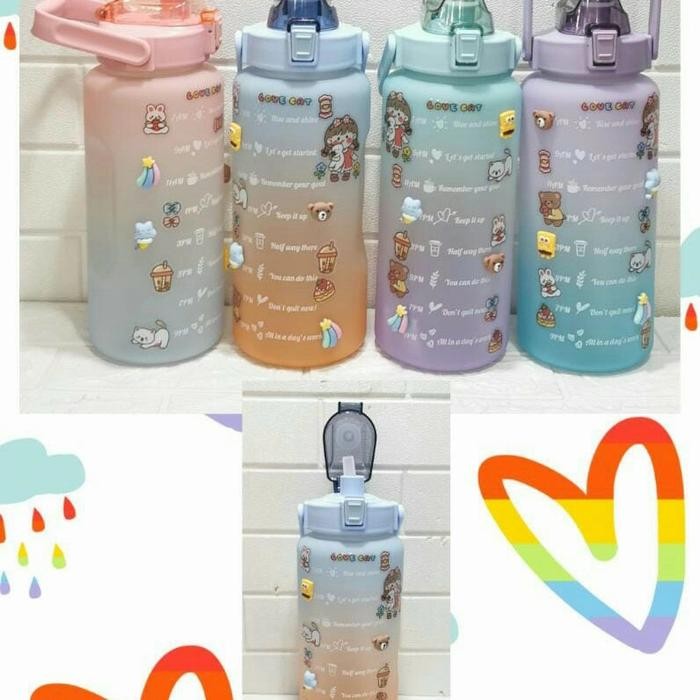 Botol air minum keren viral Tik Tok 2000 ml.