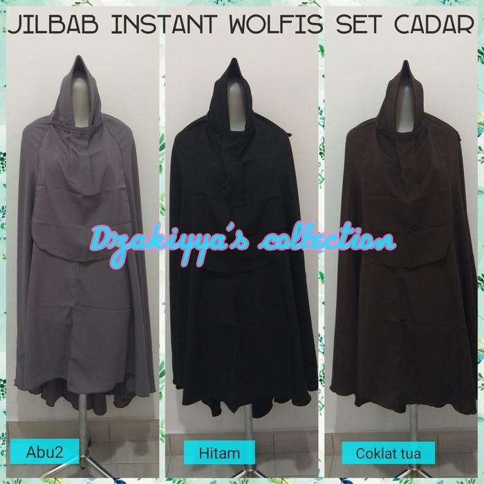d6fs- Jilbab Instant Wolfis Set Cadar /Jilbab Jumbo /Bergo Syari