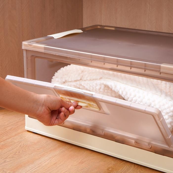 y8px- Stora 51X35X26 Cm Kotak Penyimpanan Lipat - Putih Vanilla