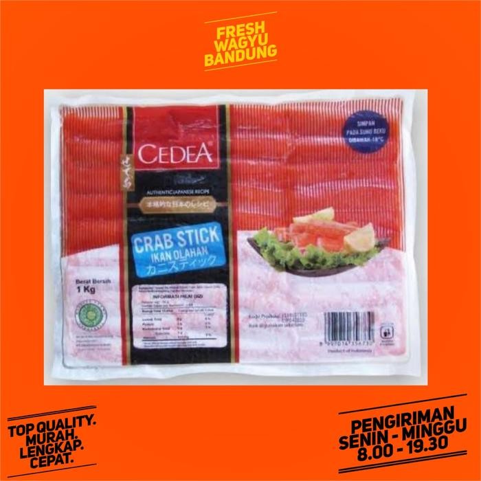 Seaf00d- Crab Stick Premium Stik Kepiting Suki Steamboat Shabu Cedea Curah 1Kg