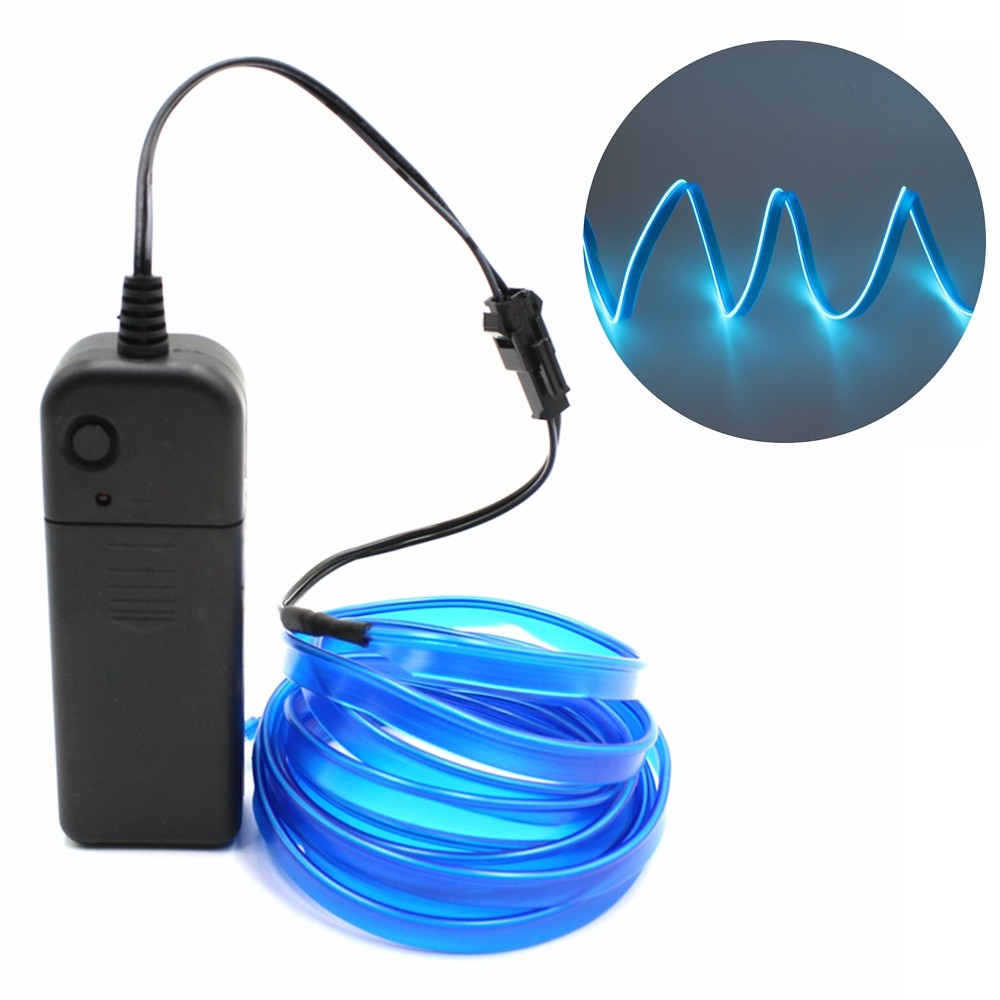 EL Wire With 6mm Sewing Edge Flexible Neon Lamp Rope Tube Cable LED Strip Glow String Light For Car 