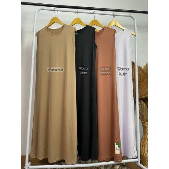 KirimCpT- Dress Inner Tanpa Lengan Premium Spandex Rayon / Inner Gamis Murah