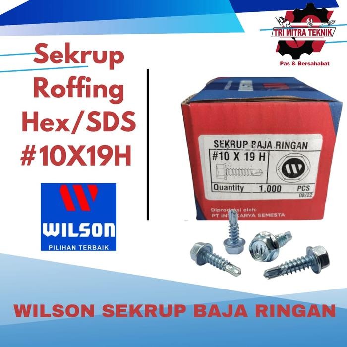 Baut Baja Ringan Sekrup Roofing 1 box WILSON - Wilson, 10 x 19