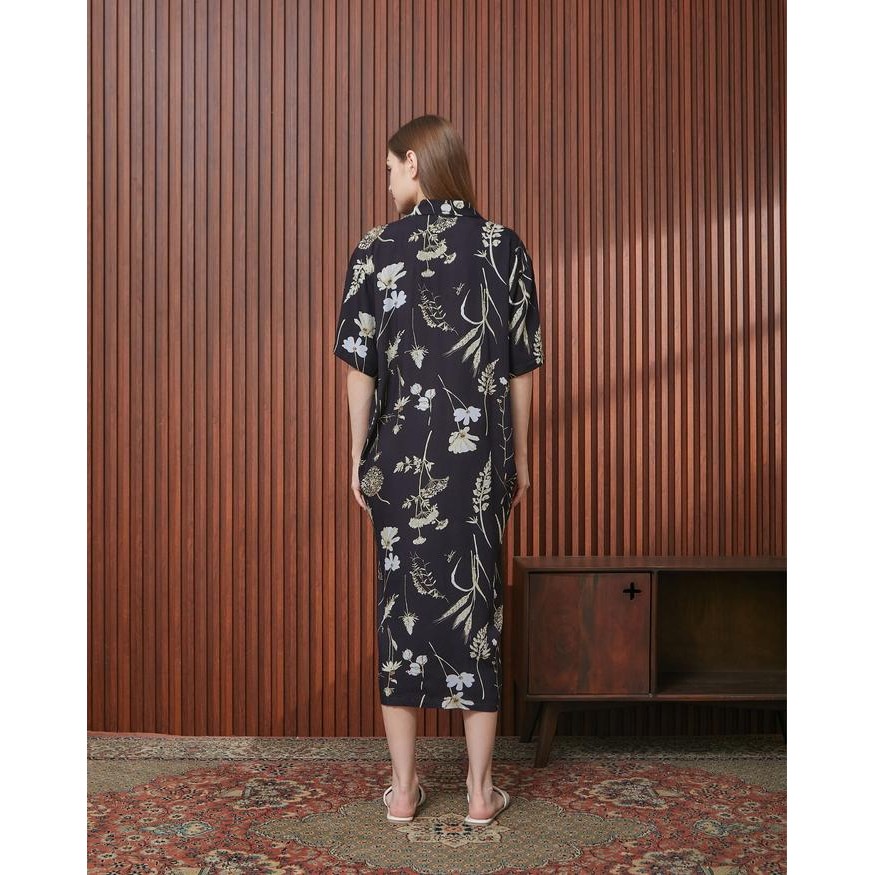 Dyd Kaluna Dress Midi Full Kancing Depan Bahan Rayon Premium Nyaman Bumil & Busui Friendly All Size