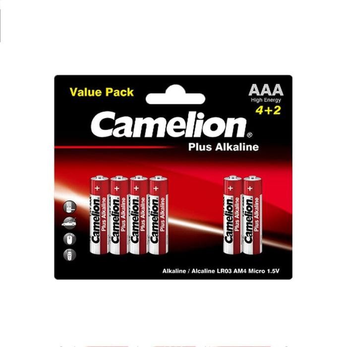 rnaw- Camelion Baterai Alkaline Aaa 4 + 2 Baterai Alkaline A3 Isi 6