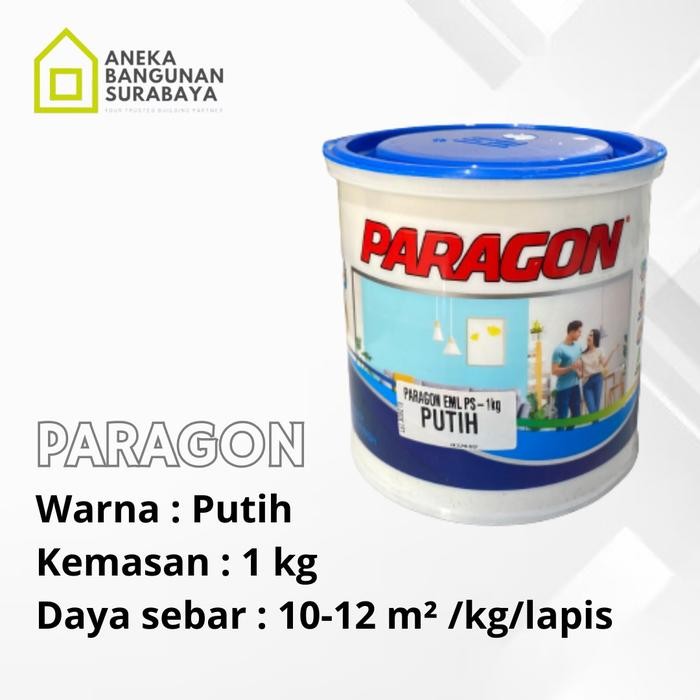 LncrMrt- Cat Tembok Paragon Putih 1Kg Kemasan Basic Waterproof