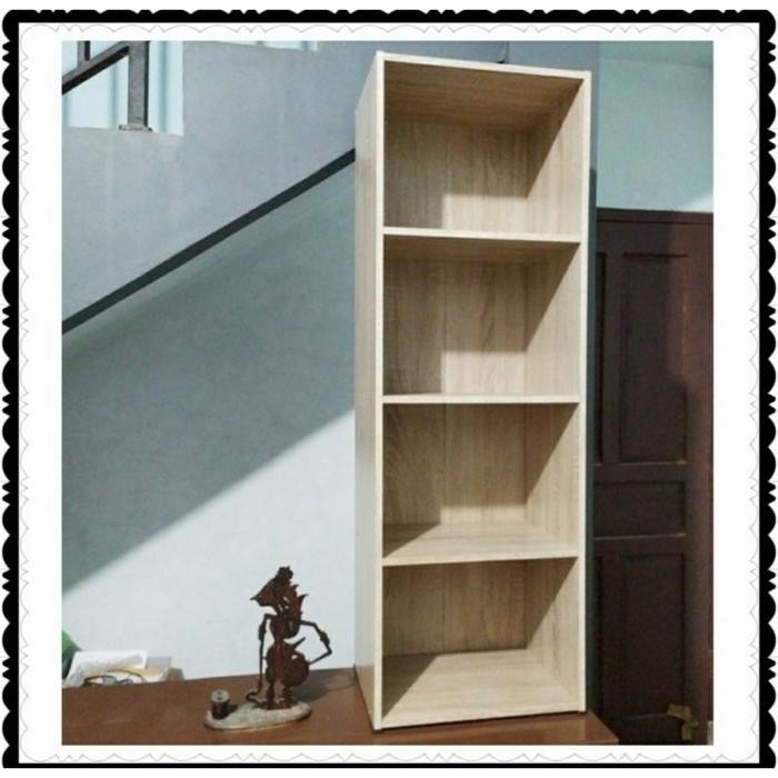 Rak serbaguna KAYU PARTIKEL / Rak Buku / Rak Baju / Rak Kaset 4 susun