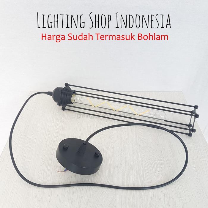 Paling Baik L650 Lampu Gantung Vintage 1Lampu + Lampu Filamen Edison Led 6-7W Terlariss 