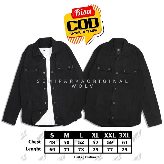 KEMEJA SEMI PARKA PRIA WOLV KEREN TERBARU / DISTRO CASUAL OUTER FORMAL