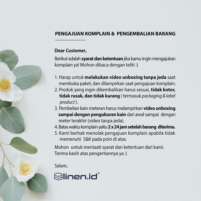 PernikKita- Linen.Id Cotton 300Tc [Bahan Sprei Putih] Kain 100% Cotton Polos Plain 300Tc Lebar 300